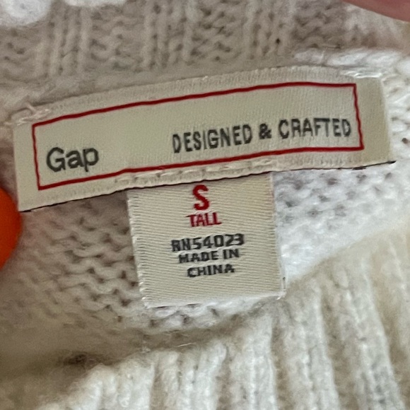 GAP mock sweater small tall wool cream - Picture 5 of 8